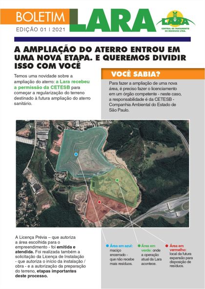 Capa do Boletim Lara – Edição 01 | 2021